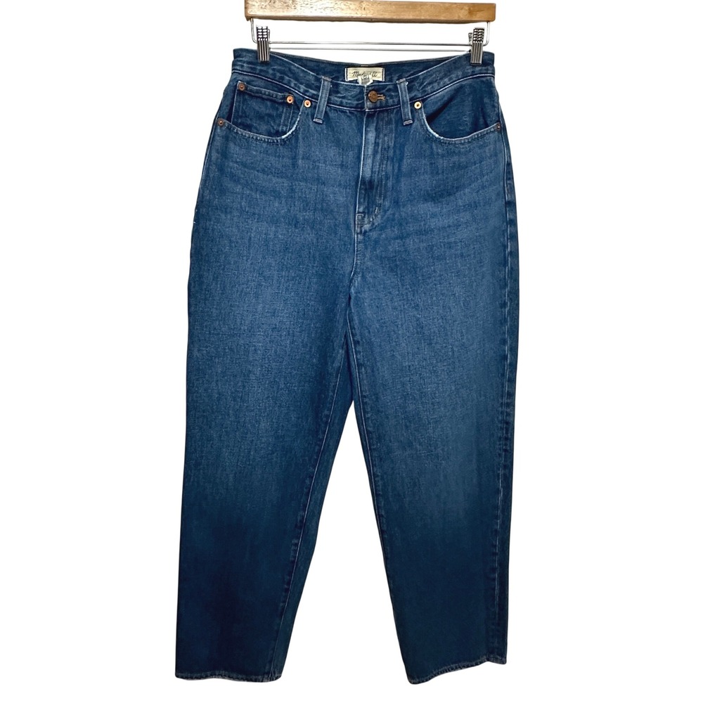 Madewell Baggy Straight Jeans Womens 29x30 Blue High Rise Cotton Hemp Denim